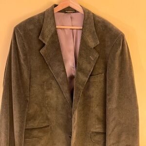 Ashford Lane Mens 44L Green Corduroy 2-Button Sport Coat Jacket
